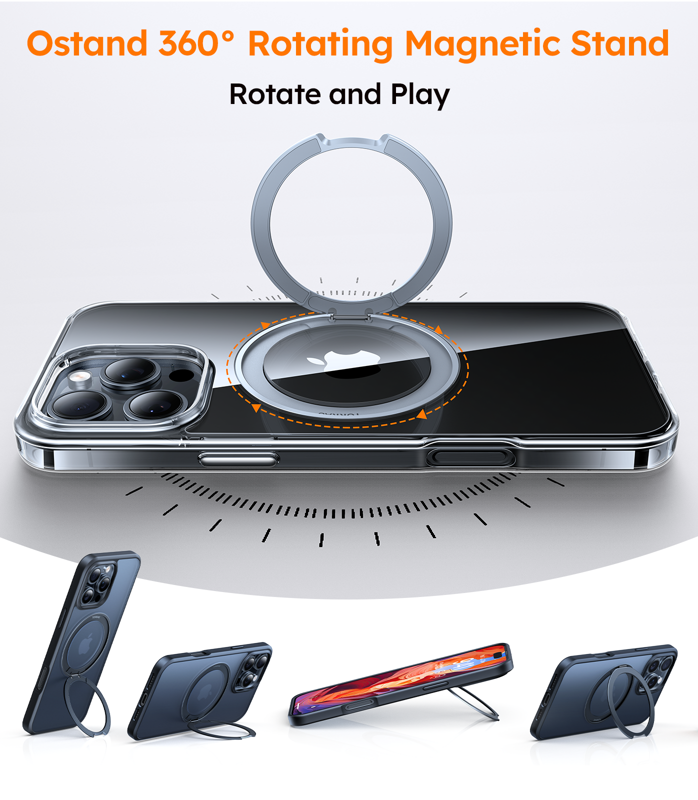 حافظة TOORAS Ostand Pro 360° قابلة للدوران مع تقنية MagSafe لهاتف iPhone 16 Pro