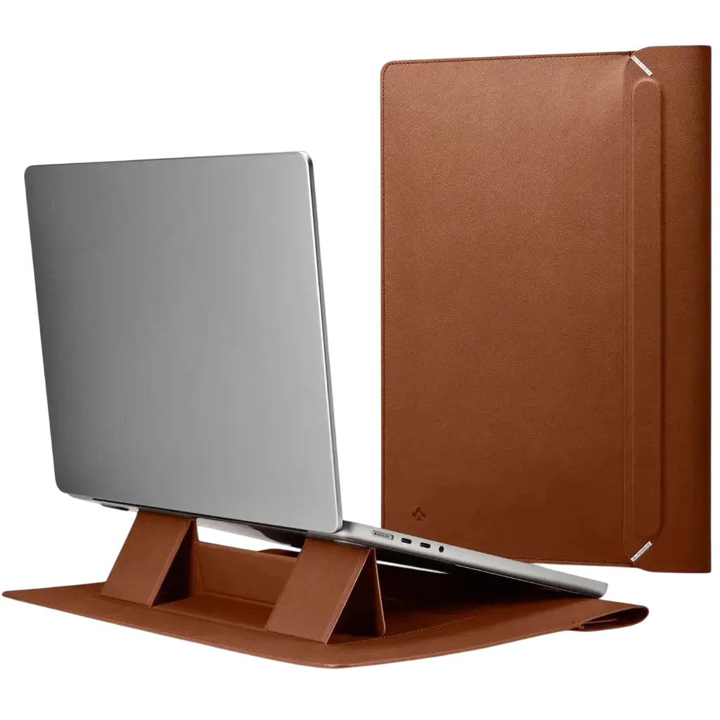Spigen Valentinus MacBook 15 / 16 inch sleeve bruin Spigen Valentinus MacBook 15 / 16 inch sleeve bruin