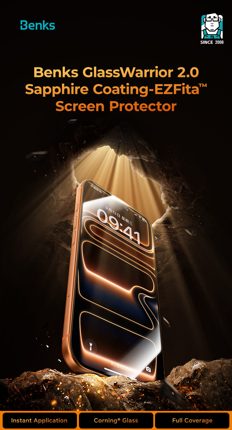 Benks GlassWarrior Sapphire V2.0 Screen Protector for iPhone 17 Pro & Pro Max