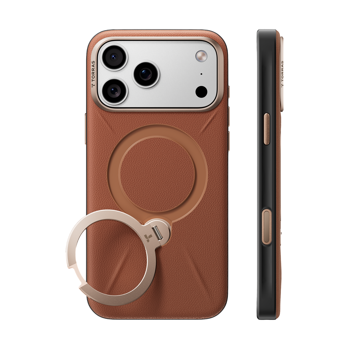 Torras Ostand Q3 VegSkin Case for iPhone 18 Pro Max - Amber Brown