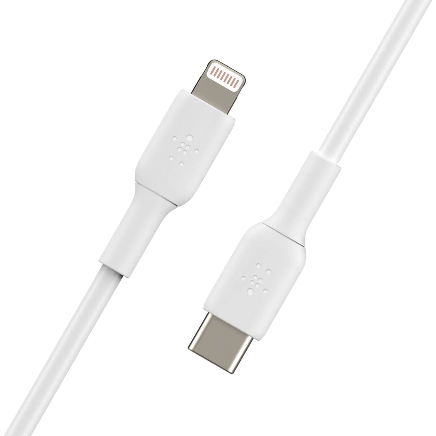 Belkin USB-C to Lightning cable connectors detail - White