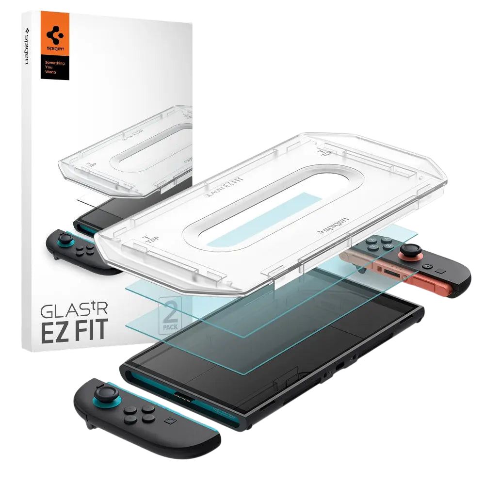 واقي شاشة Spigen Nintendo Switch 2 Tempered Glass EZ FIT GLAS.tR [2 Pa