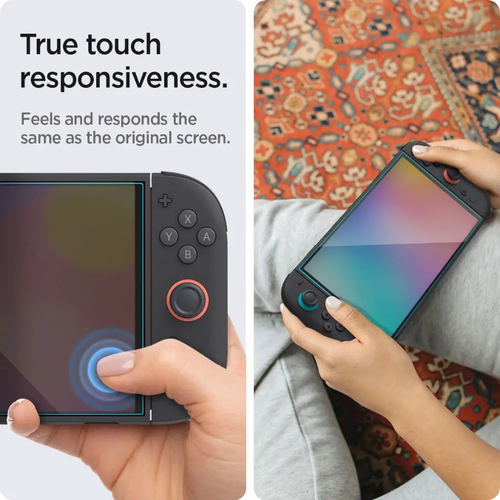 واقي شاشة Spigen Nintendo Switch 2 Tempered Glass EZ FIT GLAS.tR [2 Pa