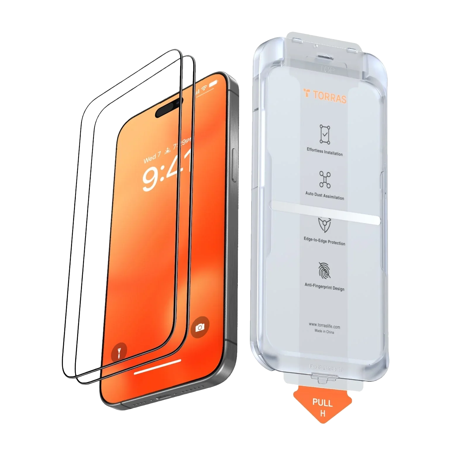 TORRAS GlassGo Tempered Screen Protector for iPhone 16 - 1 Pack