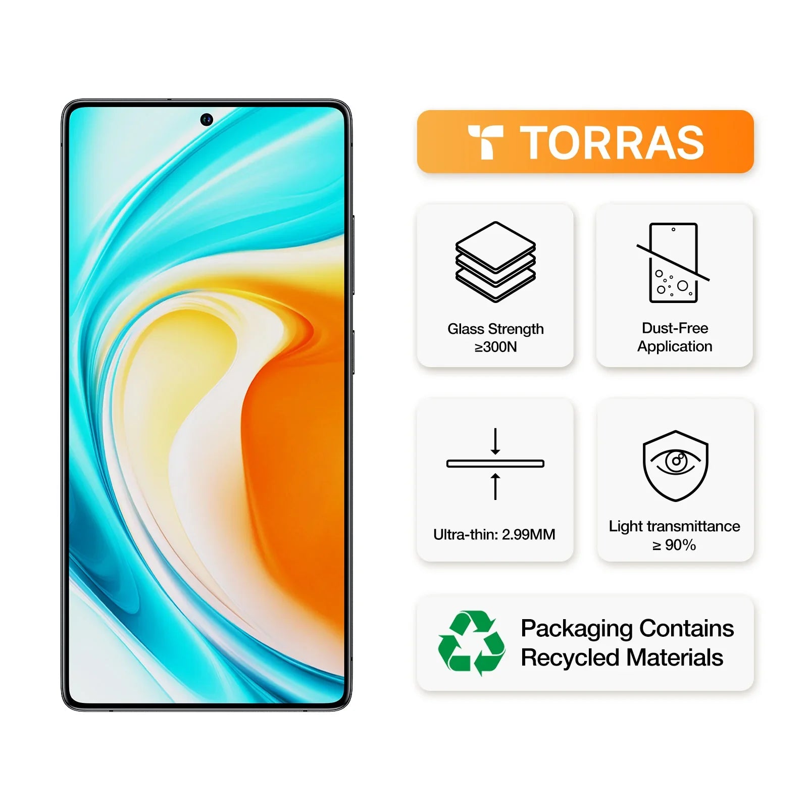 واقي شاشة Torras Screen Protector for Samsung S25 Ultra Clear - 1 Pack