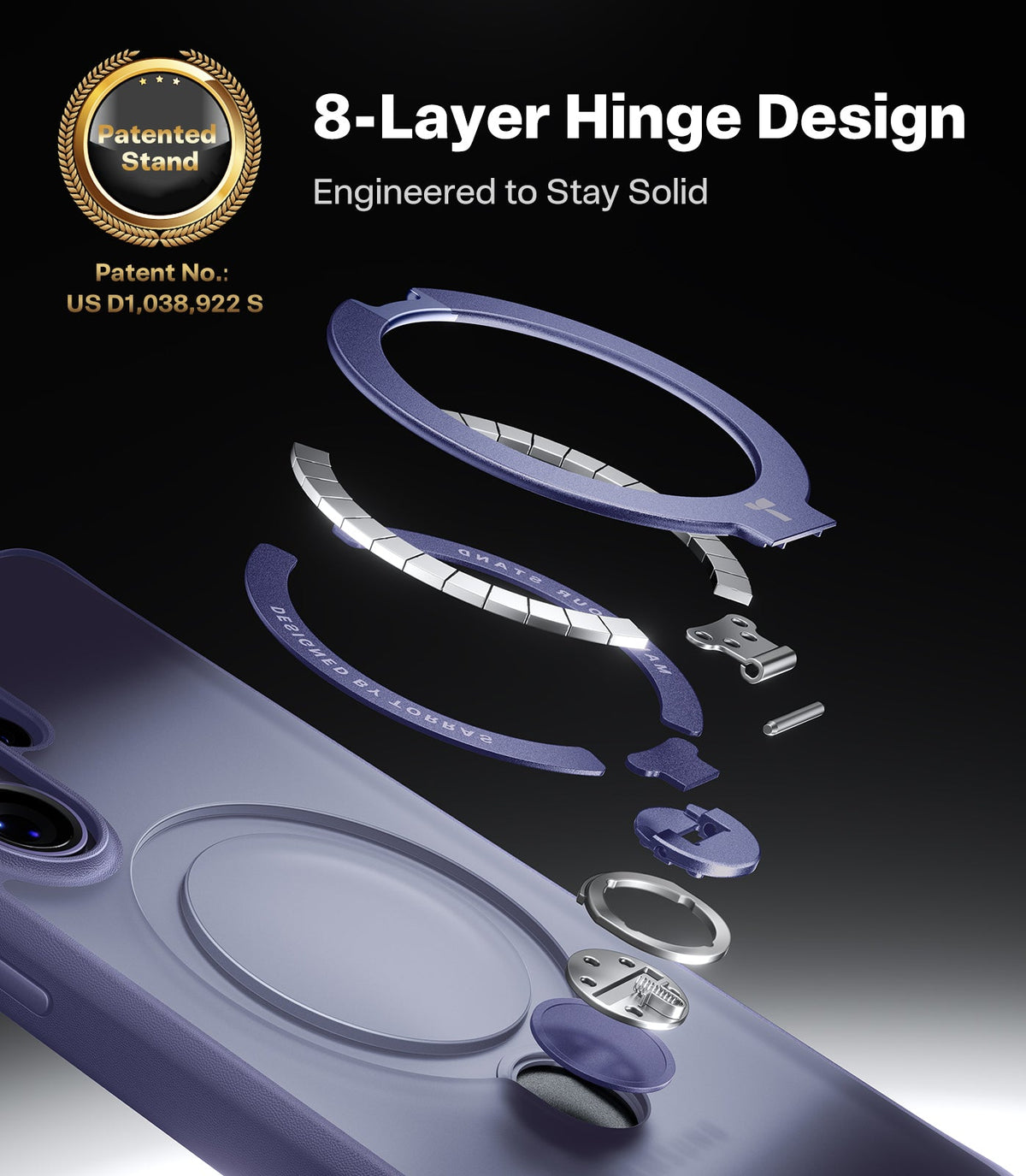 TORRAS Ostand Spin for Samsung Galaxy S26 Ultra - Dark Purple