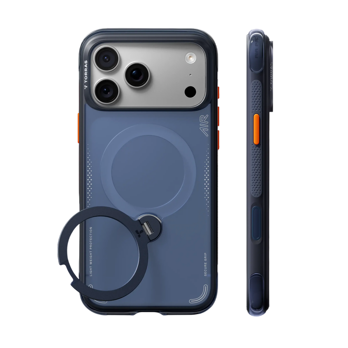 Torras Ostand Q3 Air Case for iPhone 18 Pro - Deep Blue