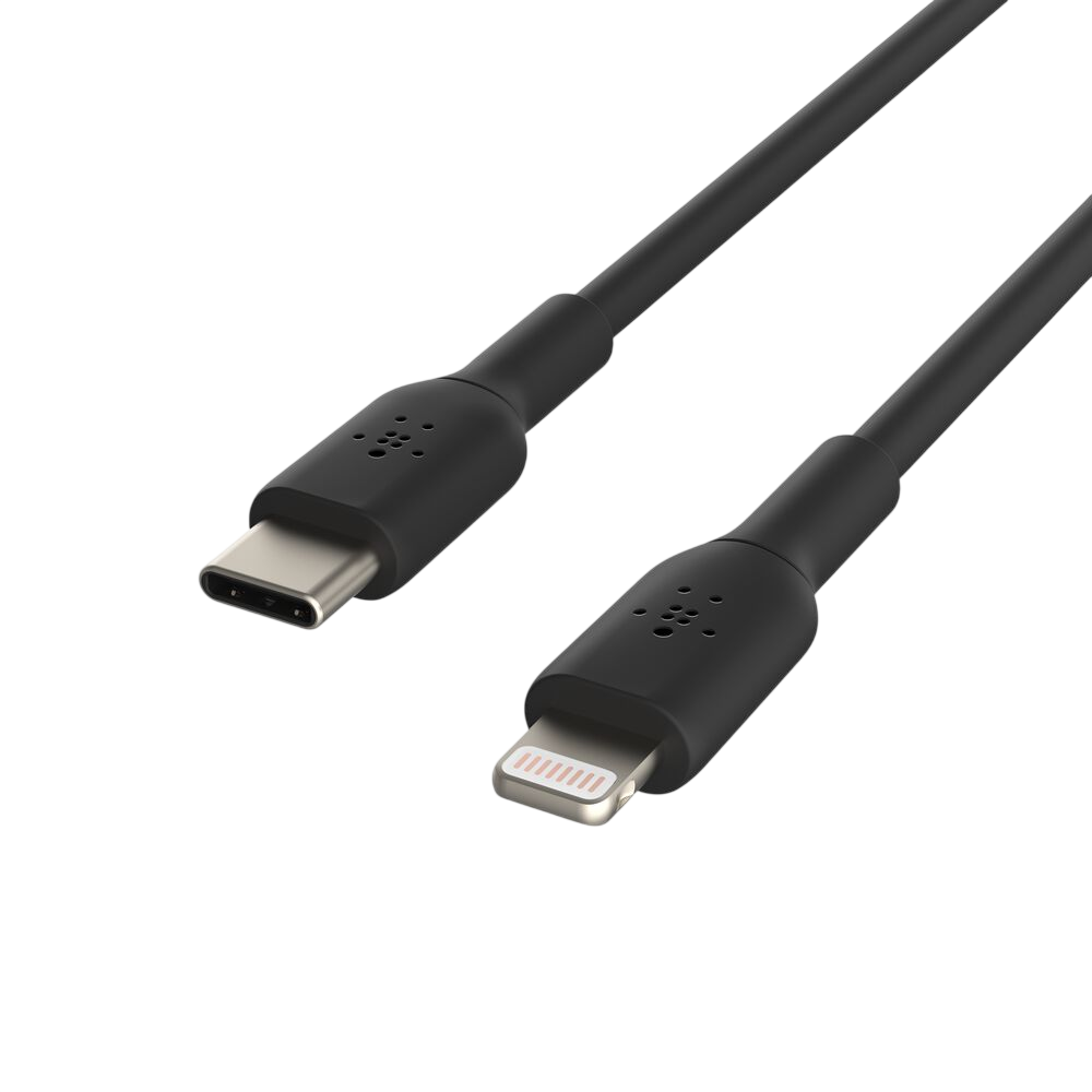 Belkin USB-C to Lightning cable charging iPhone - Black