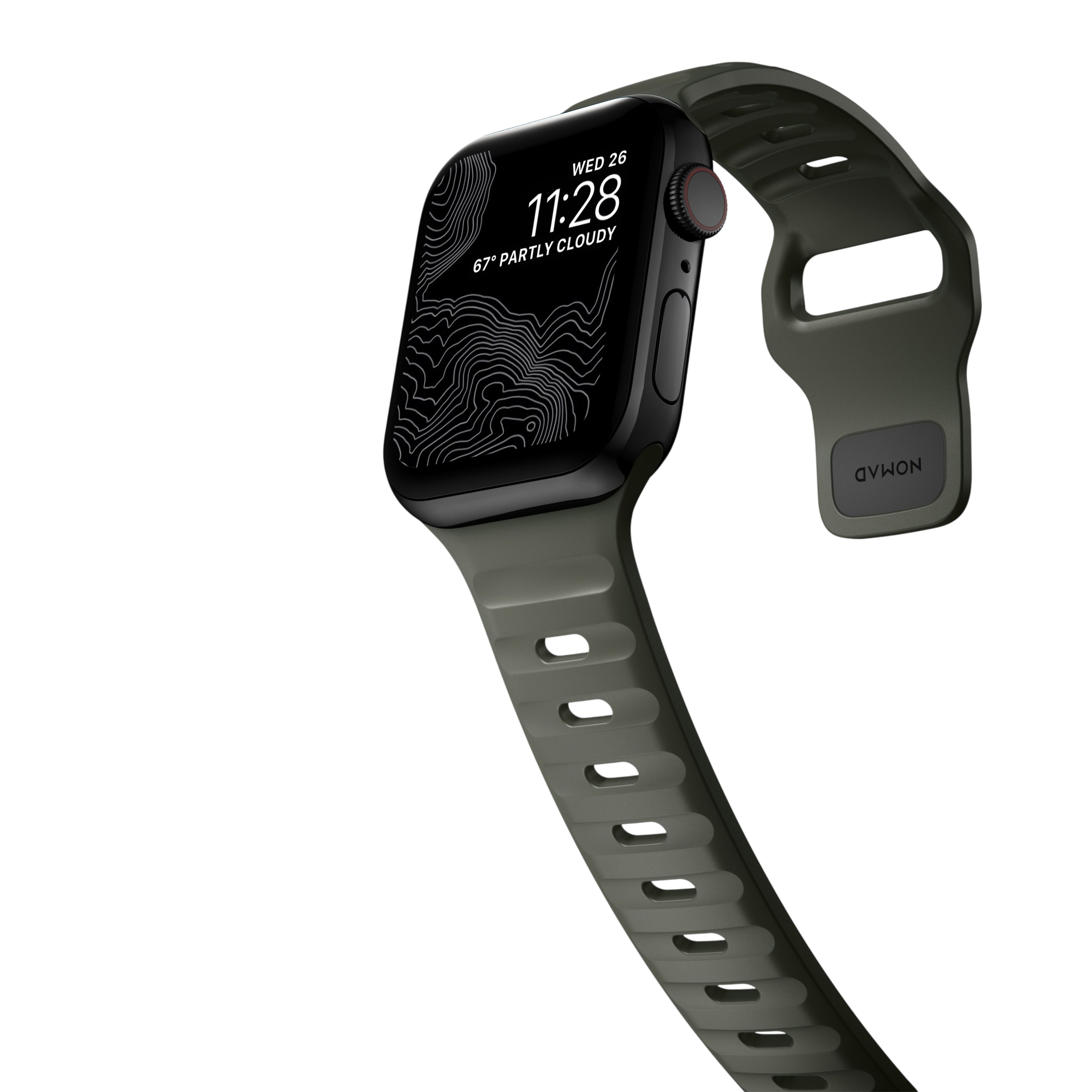 Nomad Waterproof Sport Band for Apple Watch 49mm / 46mm / 45mm - Ash Green