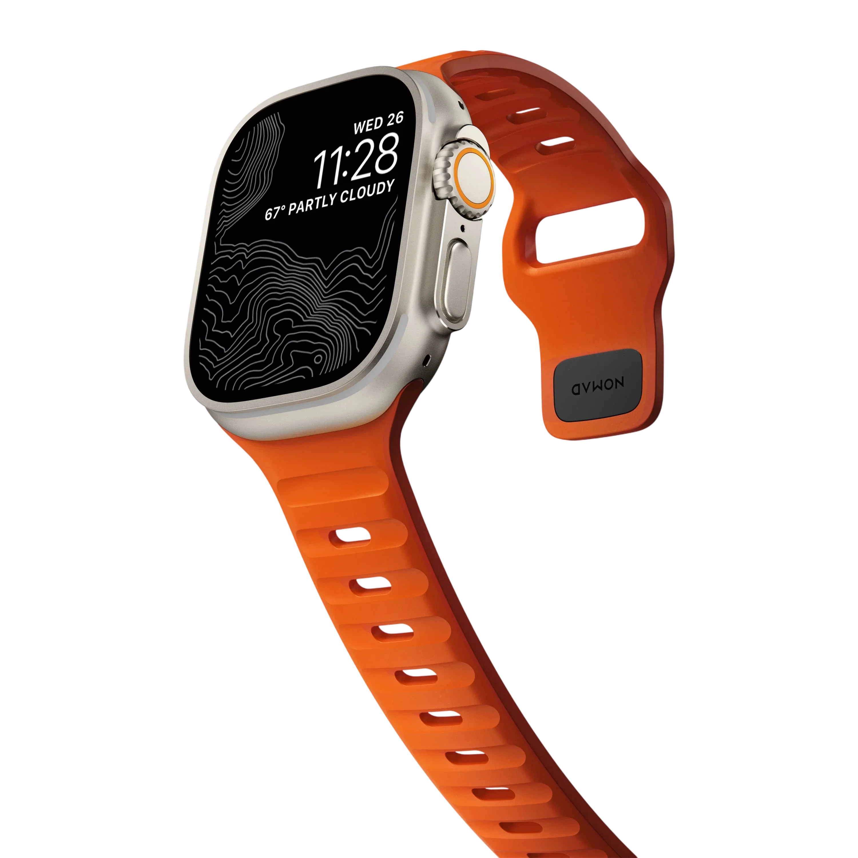 Nomad Waterproof Sport Band for Apple Watch 49mm / 46mm / 45mm - Ultra Orange