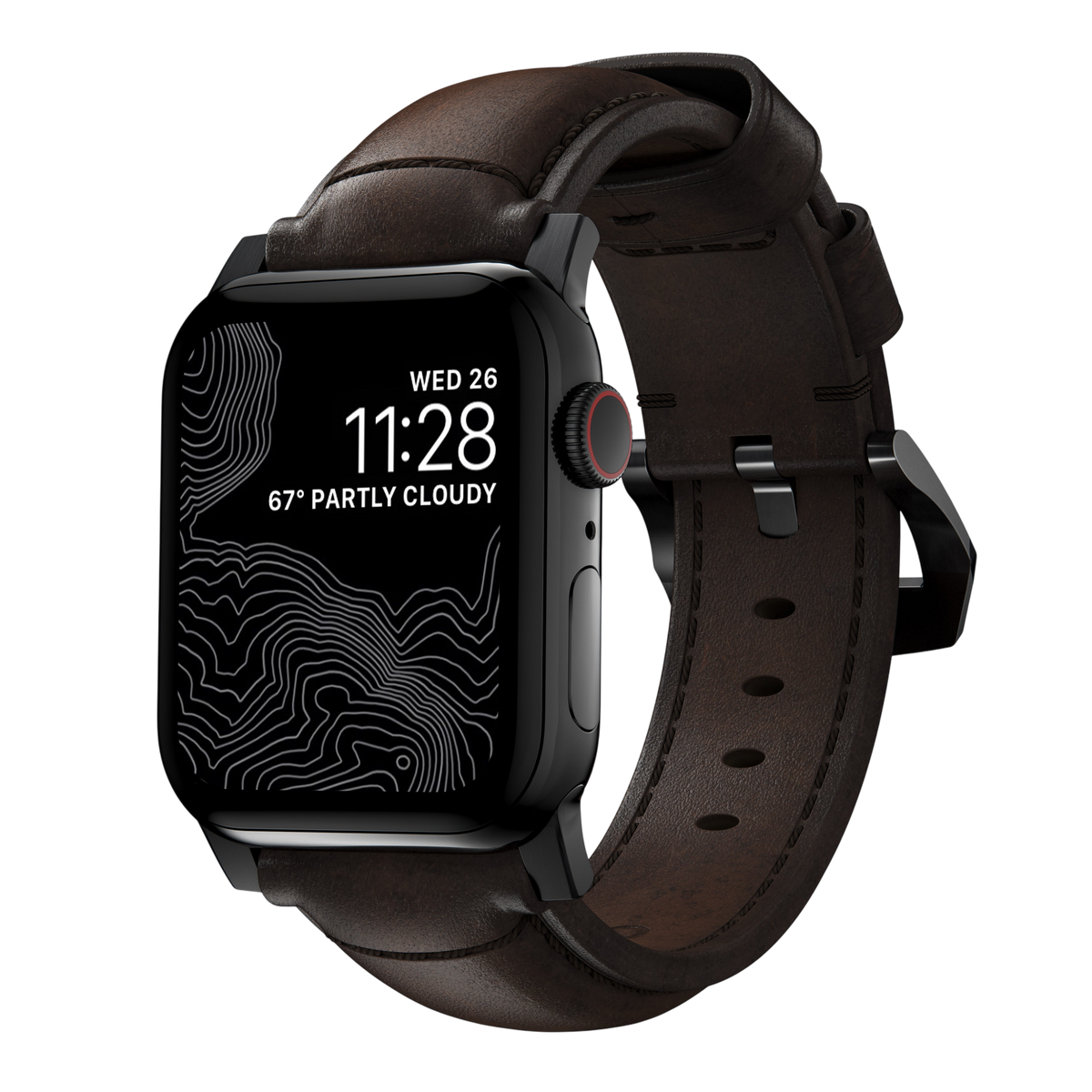 Nomad Traditional Leather Band for Apple Watch 49mm / 46mm / 45mm - Black Hardware #hardware_black-hardware