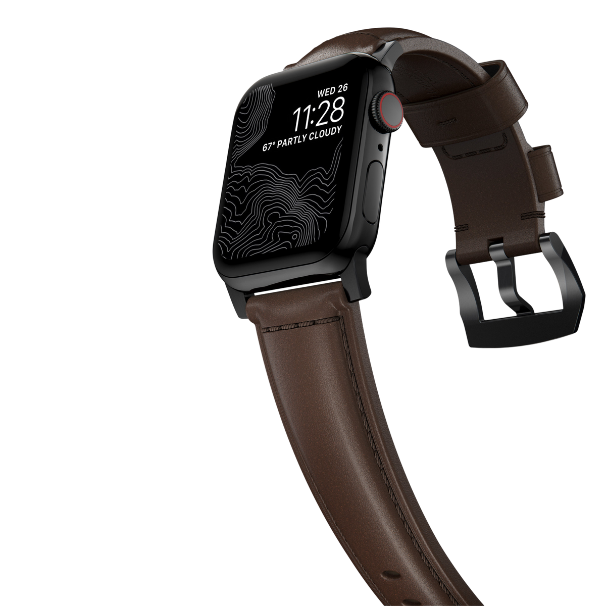 Nomad Traditional Leather Band for Apple Watch 49mm / 46mm / 45mm - Black Hardware #hardware_black-hardware