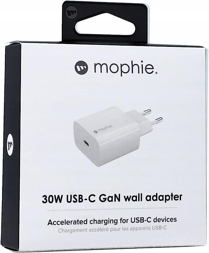 موفي محول جداري USB-C 30 وات - أبيض