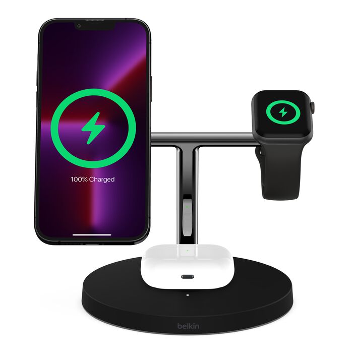 Belkin BoostCharge Pro 3-in-1 Wireless Charger with Official MagSafe Charging 15W