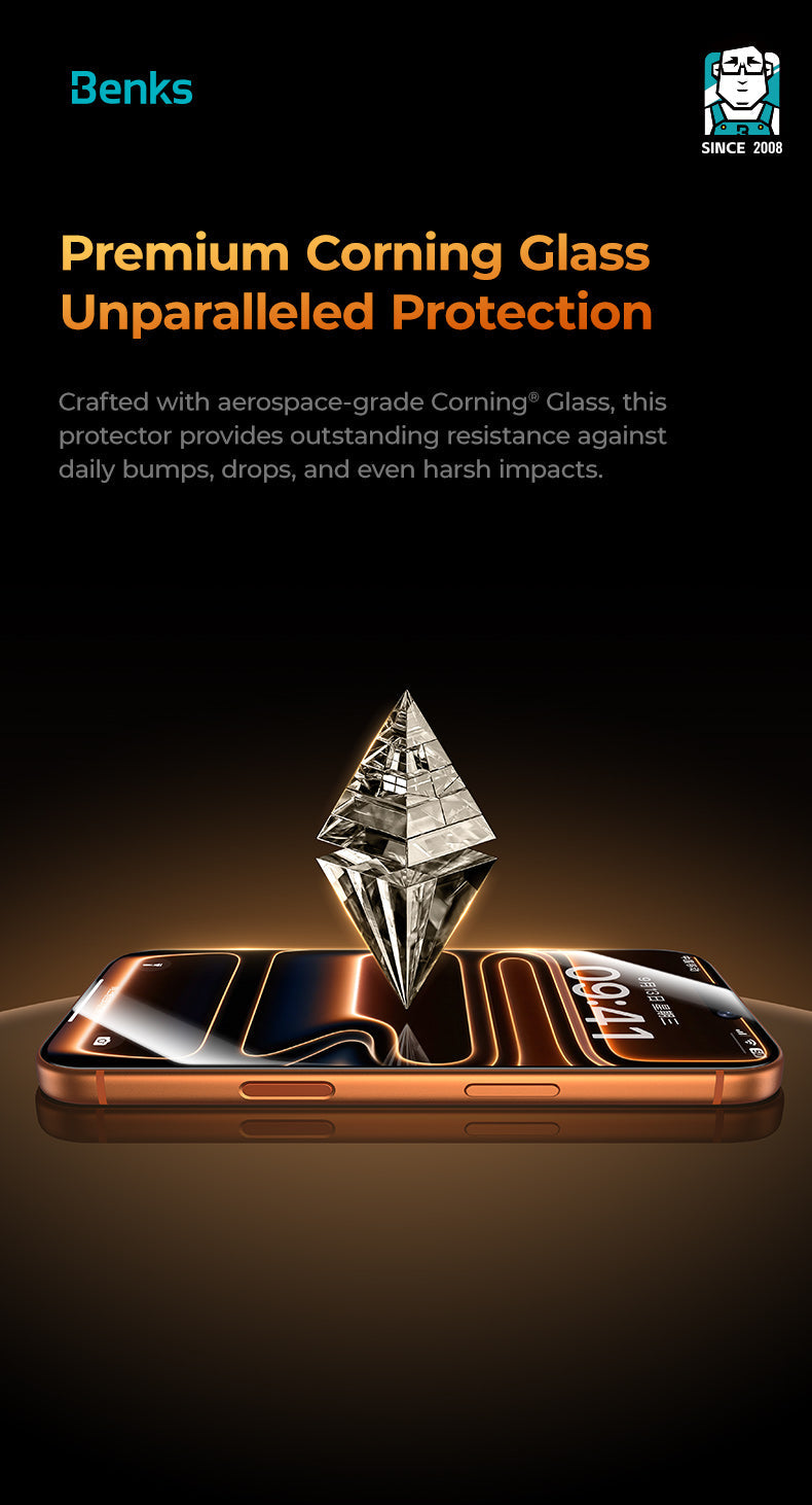 Benks GlassWarrior Sapphire V2.0 Screen Protector for iPhone 17 Pro & Pro Max