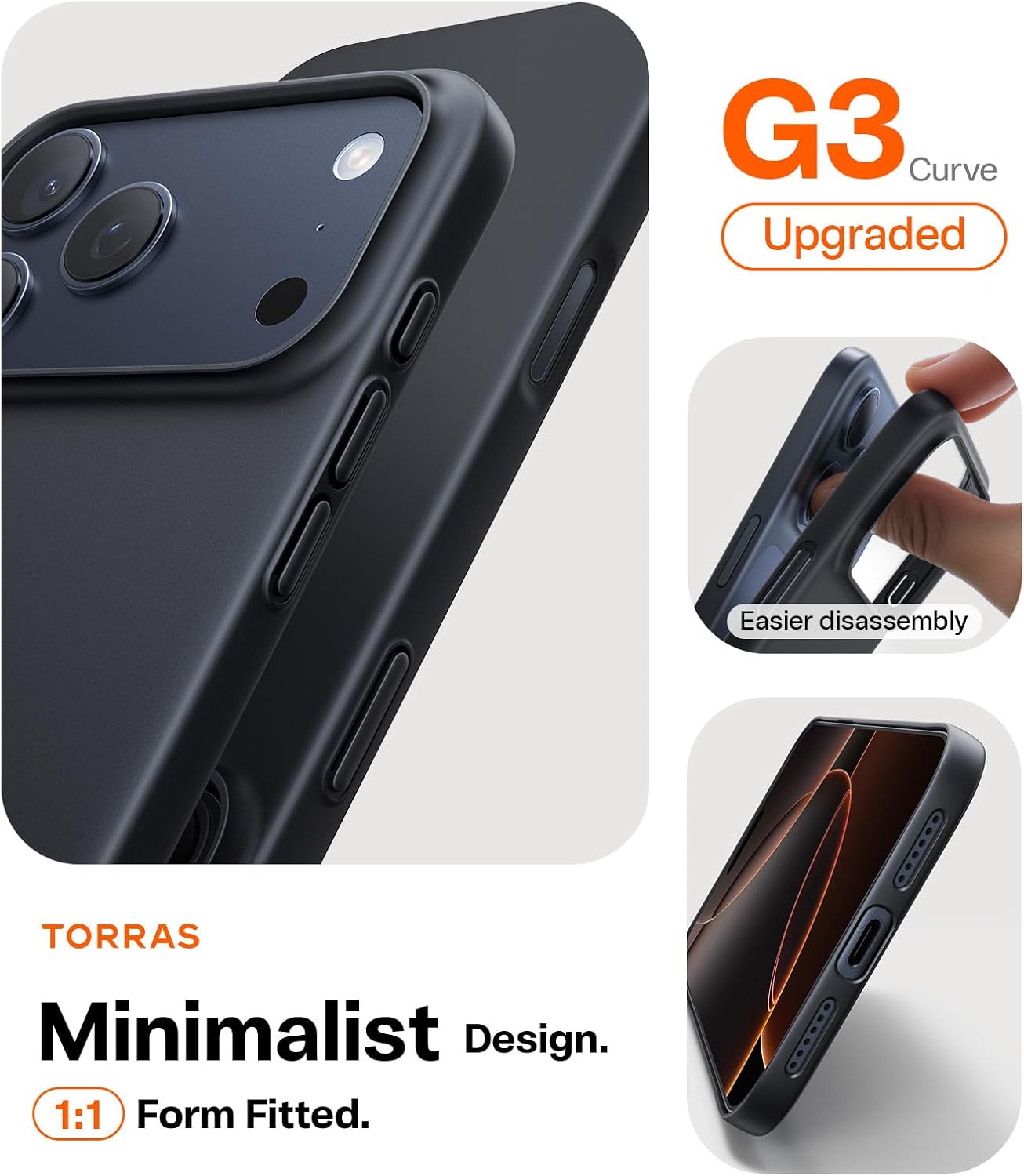 جراب TORRAS SlimFit MagSafe Black Case for iPhone 17 Pro / Pro Max / A