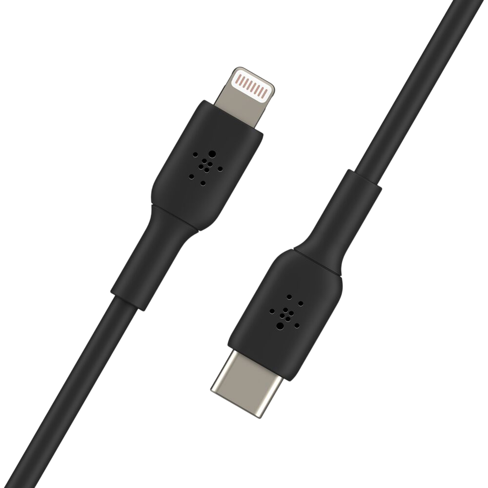 Belkin USB-C to Lightning cable connectors detail - Black