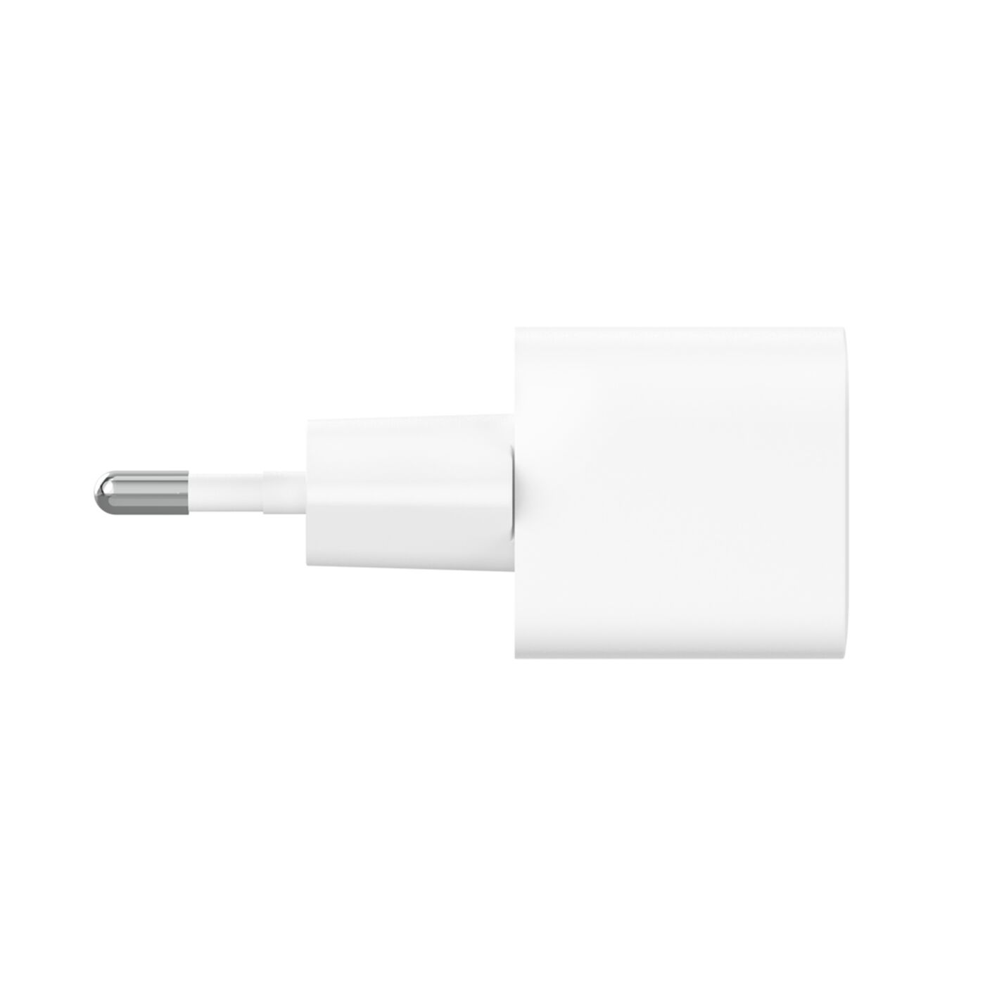 Belkin 25W USB-C wall charger side view with EU plug