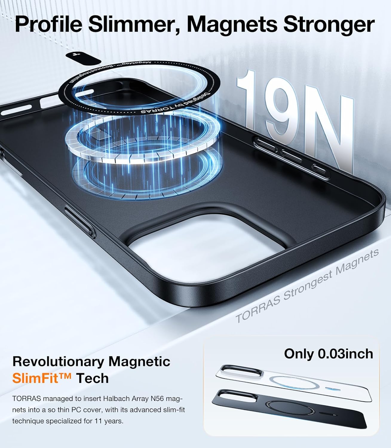 TORRAS SlimFit MagSafe Case for iPhone 16 Pro - Black