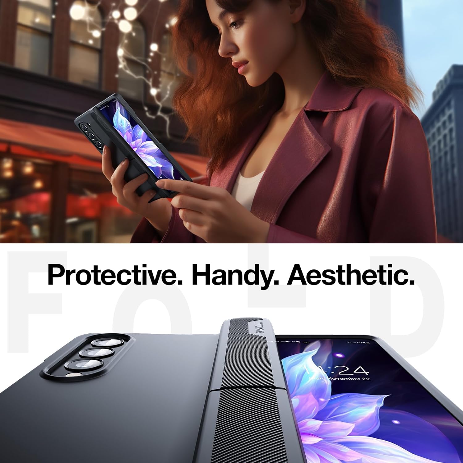 جراب TORRAS Armor Stand Galaxy Z Fold 6 Case, [MIL-Grade Hinge Protect