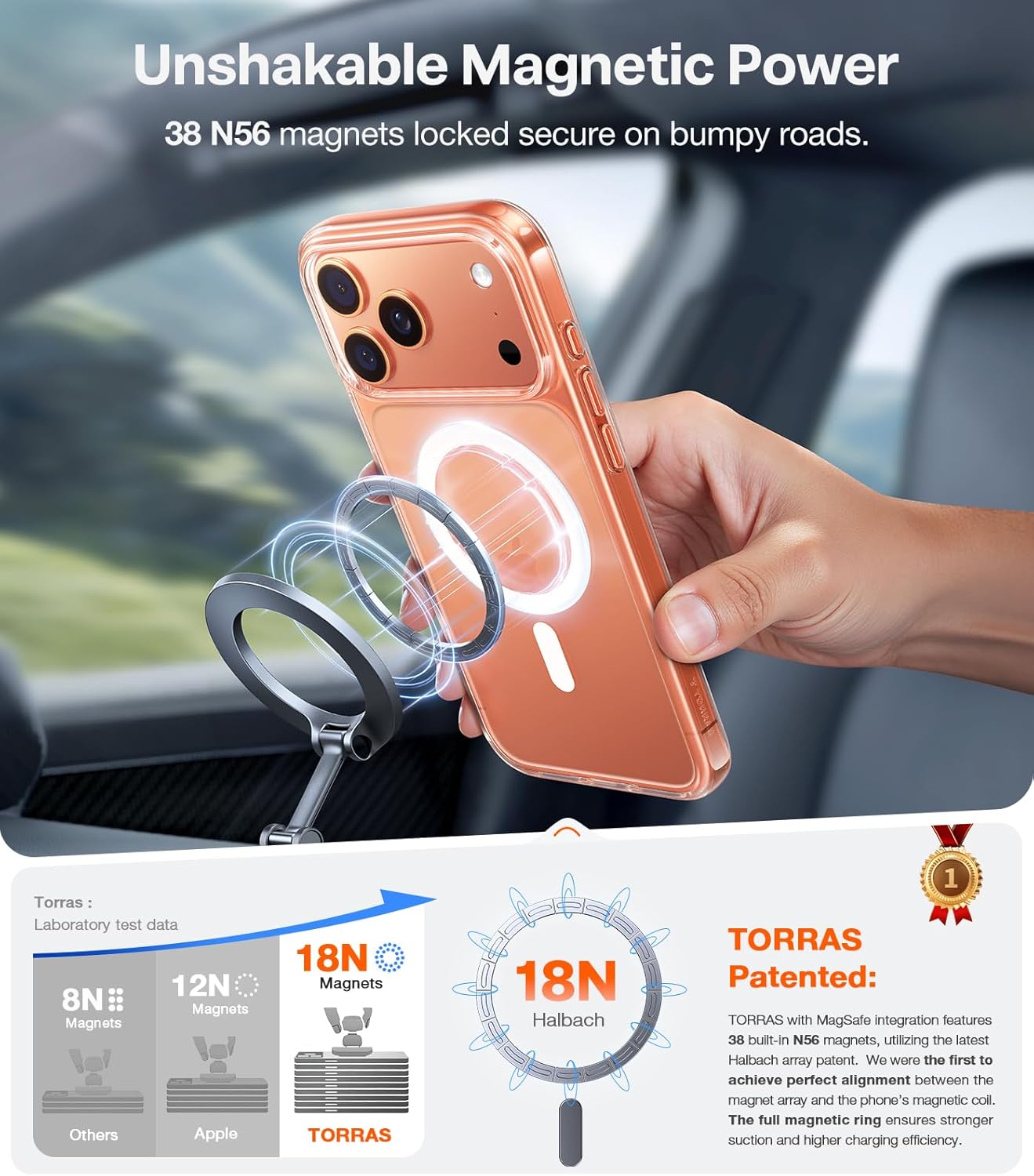 غلاف TORRAS SlimFit MagSafe لهاتف آيفون 17 برو ماكس / 17 برو / آير / 17