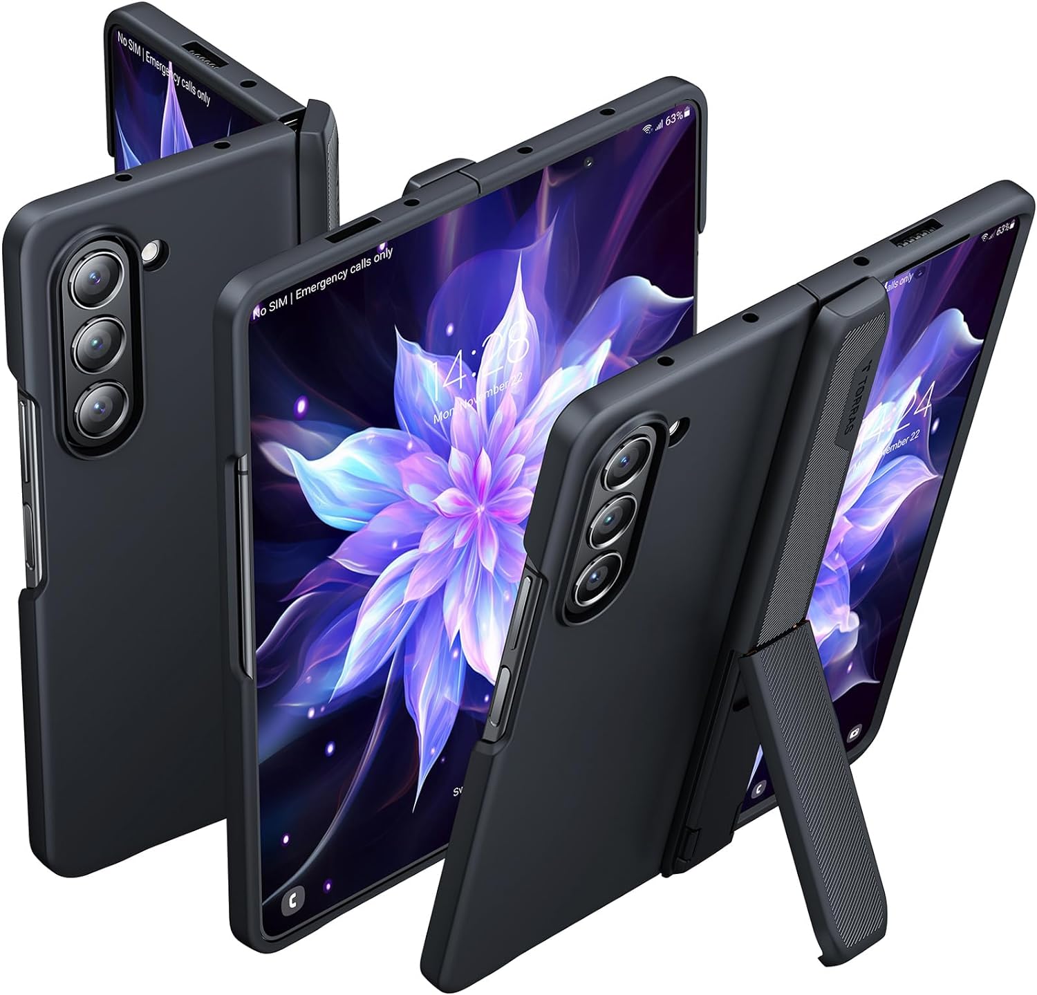 TORRAS Armor Stand Galaxy Z Fold 5 Case, [MIL-Grade Hinge Protection]