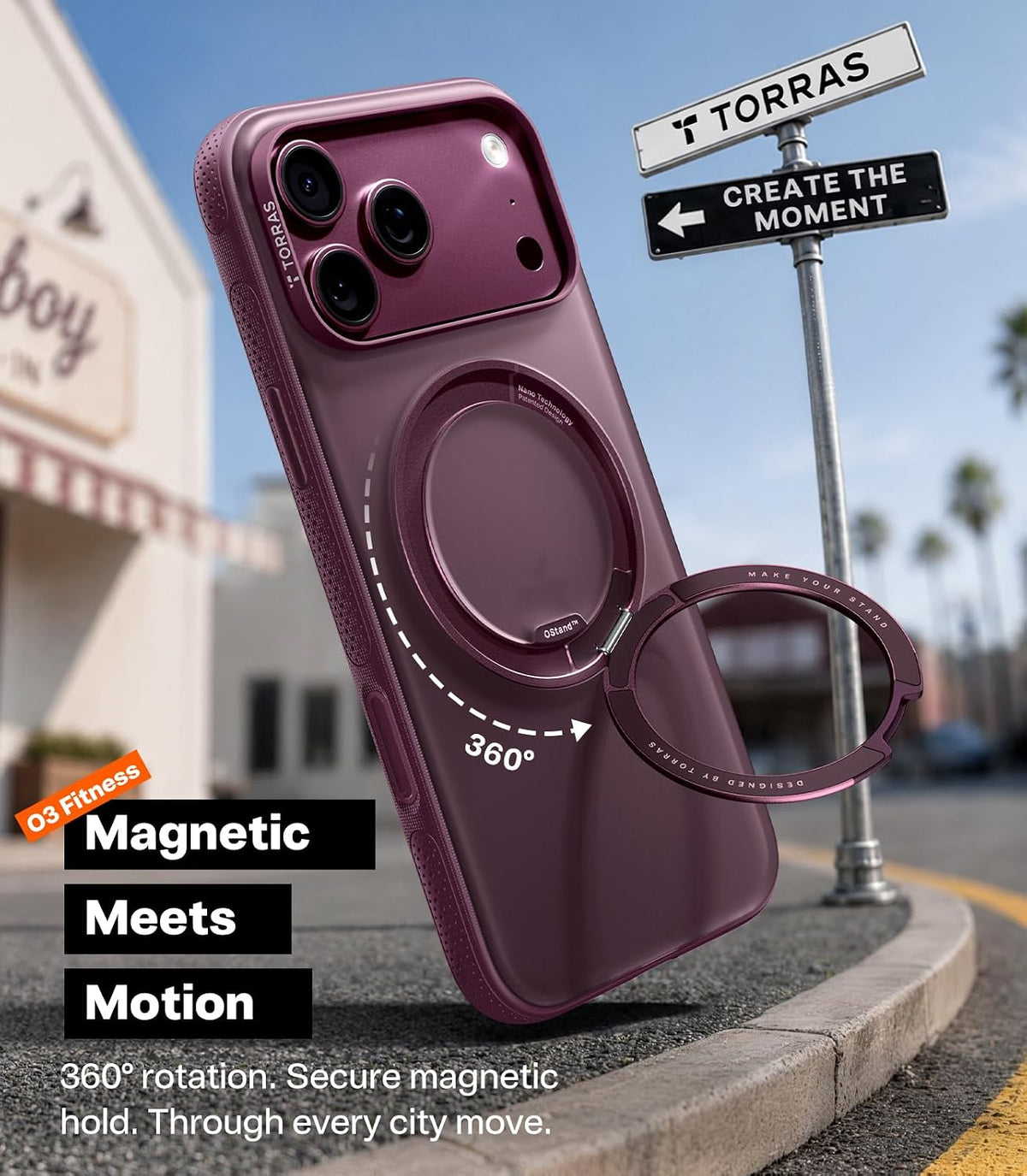 Torras Ostand O3 Light Case for iPhone 18 Pro Max - Purple