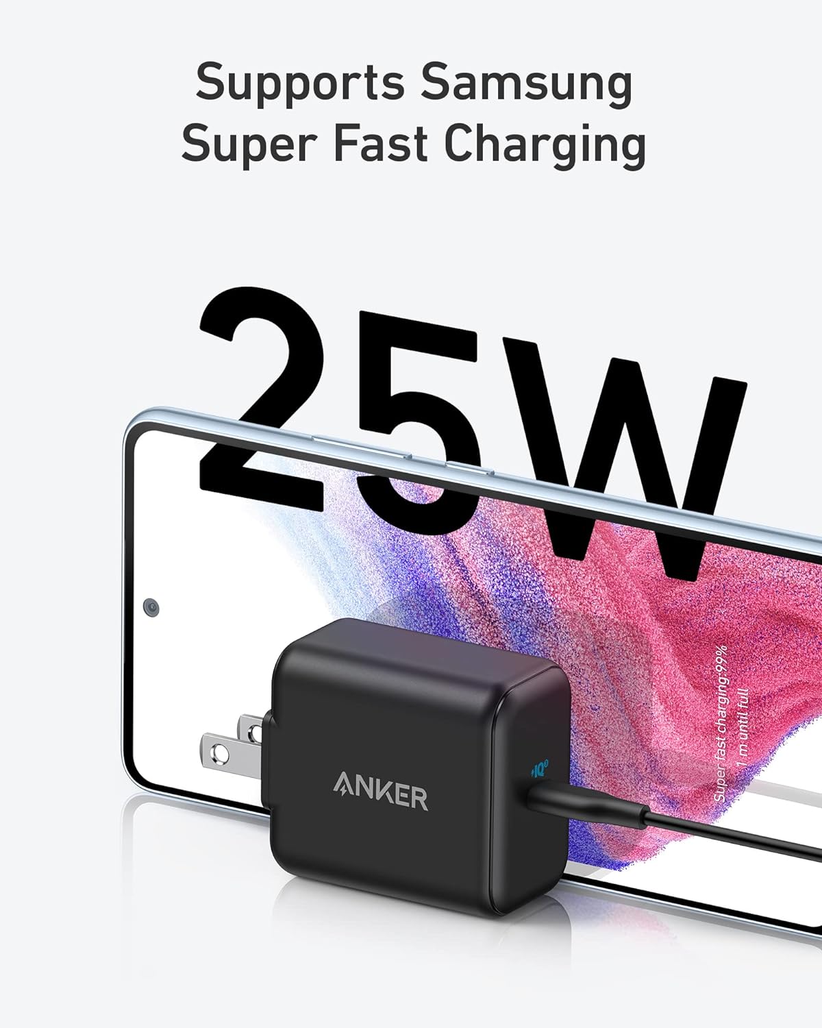 شاحن أنكر 312 25W آيس مع دبوس أمريكي قابل للطي وضمان لمدة 18 شهرًا