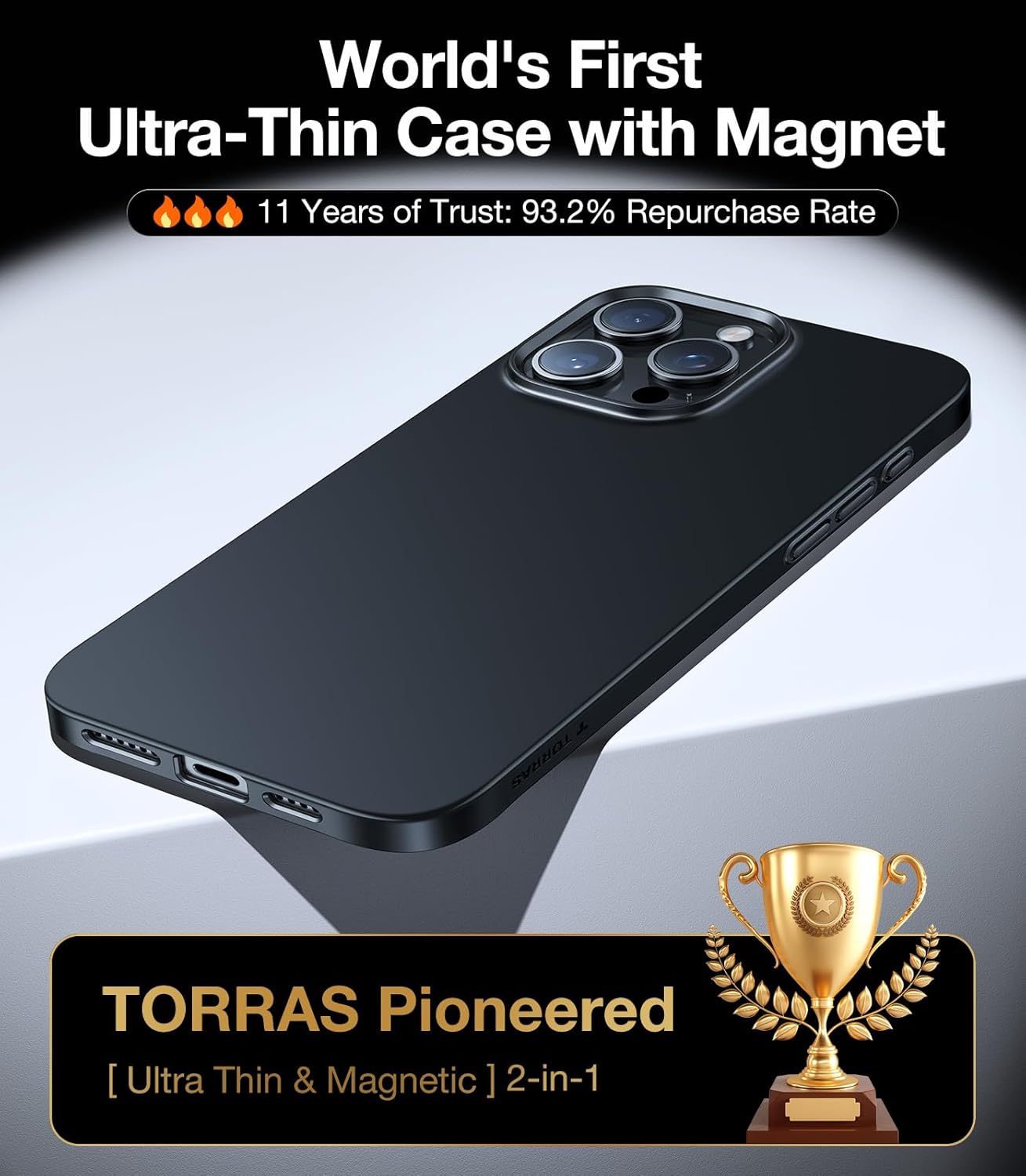 TORRAS SlimFit MagSafe Case for iPhone 16 Pro - Black