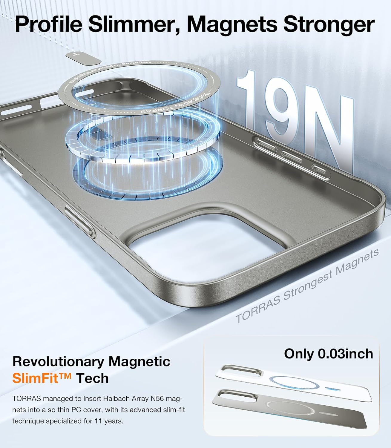 TORRAS SlimFit MagSafe Case for iPhone 16 Pro - Titanium Grey