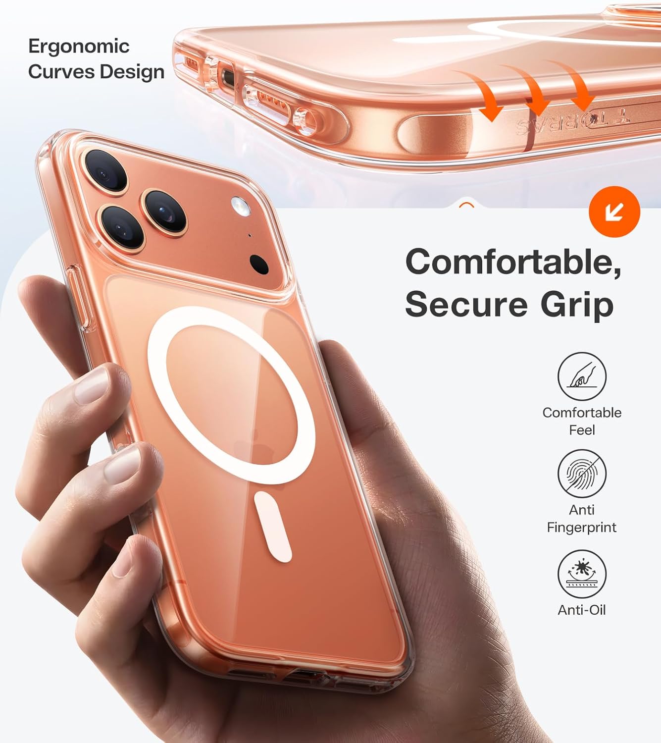 غلاف TORRAS SlimFit MagSafe لهاتف آيفون 17 برو ماكس / 17 برو / آير / 17