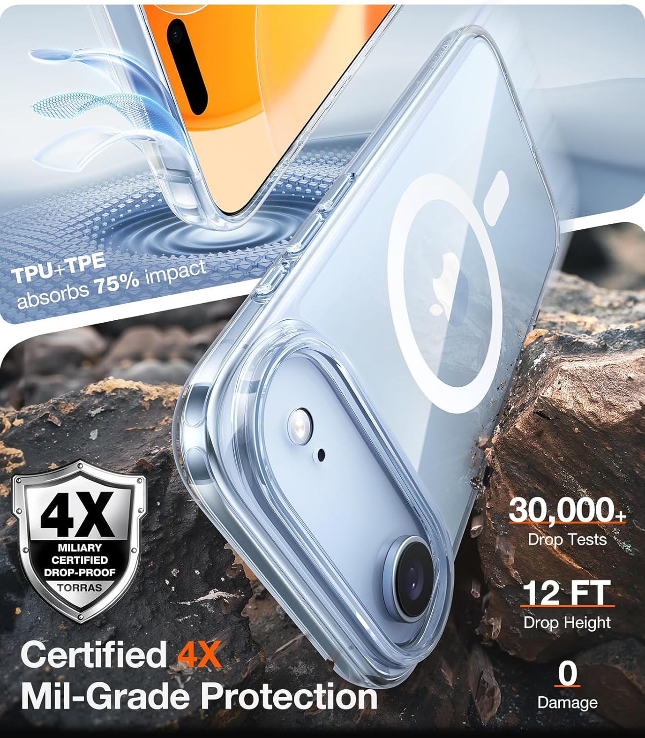 غلاف TORRAS SlimFit MagSafe لهاتف آيفون 17 برو ماكس / 17 برو / 17 إير / 17