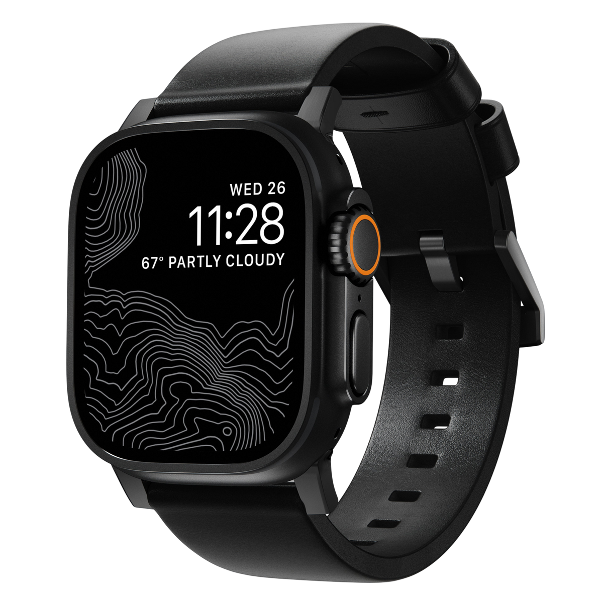 Nomad Modern Leather Band for Apple Watch Ultra 3 / 2 / 1 - 49mm - Black #color_black