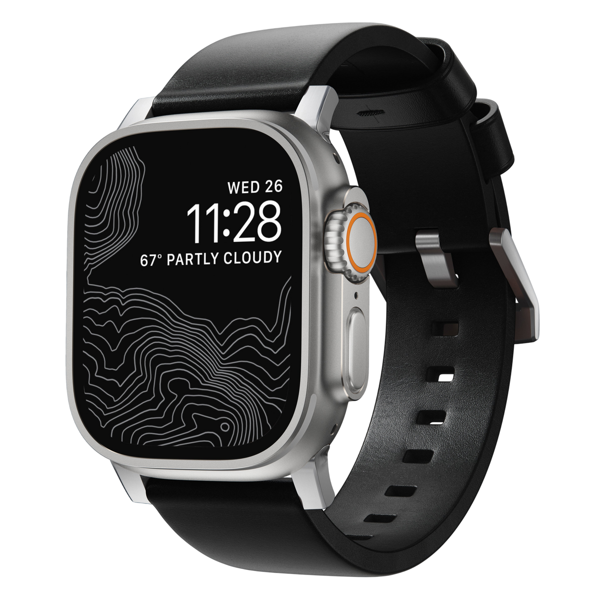 Nomad Modern Leather Band for Apple Watch Ultra 3 / 2 / 1 - 49mm - Black #color_black