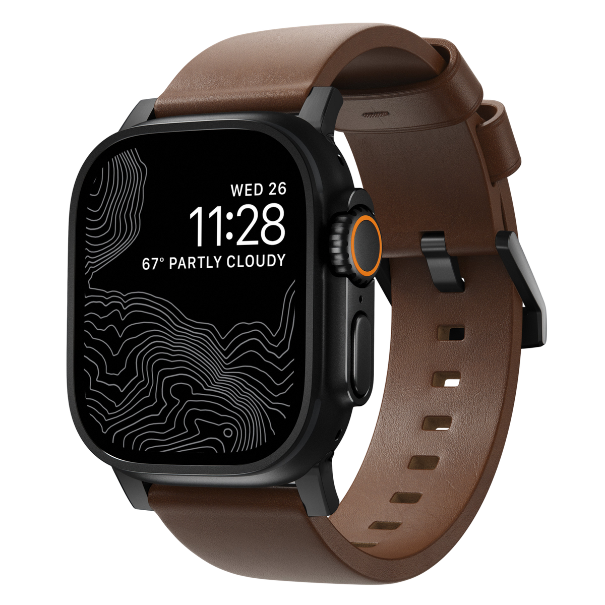 Nomad Modern Leather Band for Apple Watch Ultra 3 / 2 / 1 - 49mm - Brown #color_brown