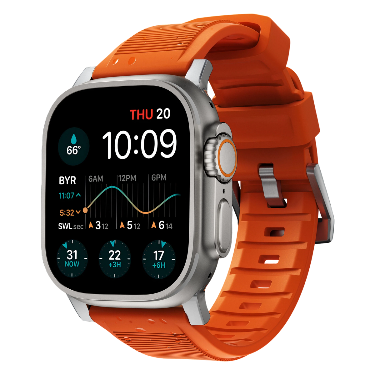 Nomad Rugged Band for Apple Watch Ultra 49mm - Ultra Orange