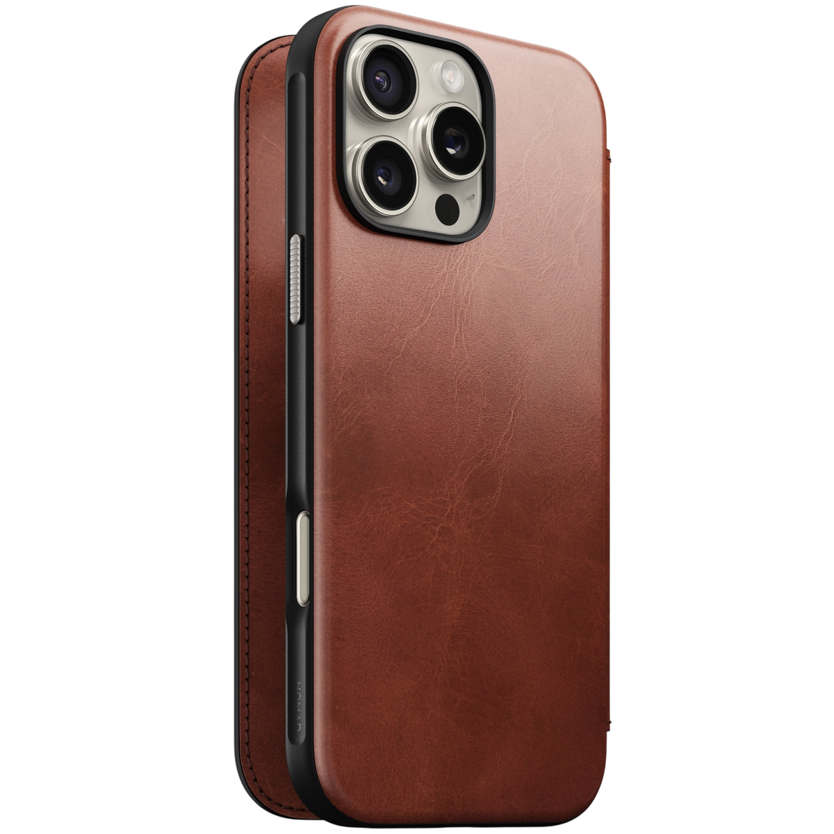 Nomad Modern Leather Folio Case for iPhone 16 Pro Max (Nomad Leather)