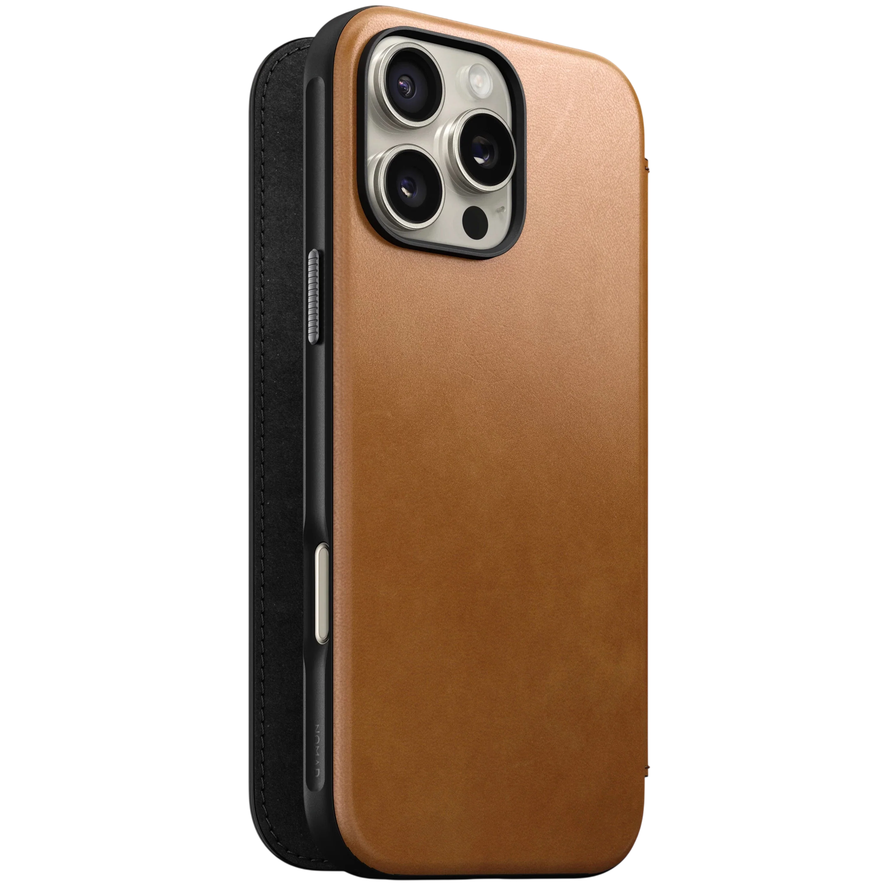 Nomad Modern Leather Folio Case for iPhone 16 Pro Max - English