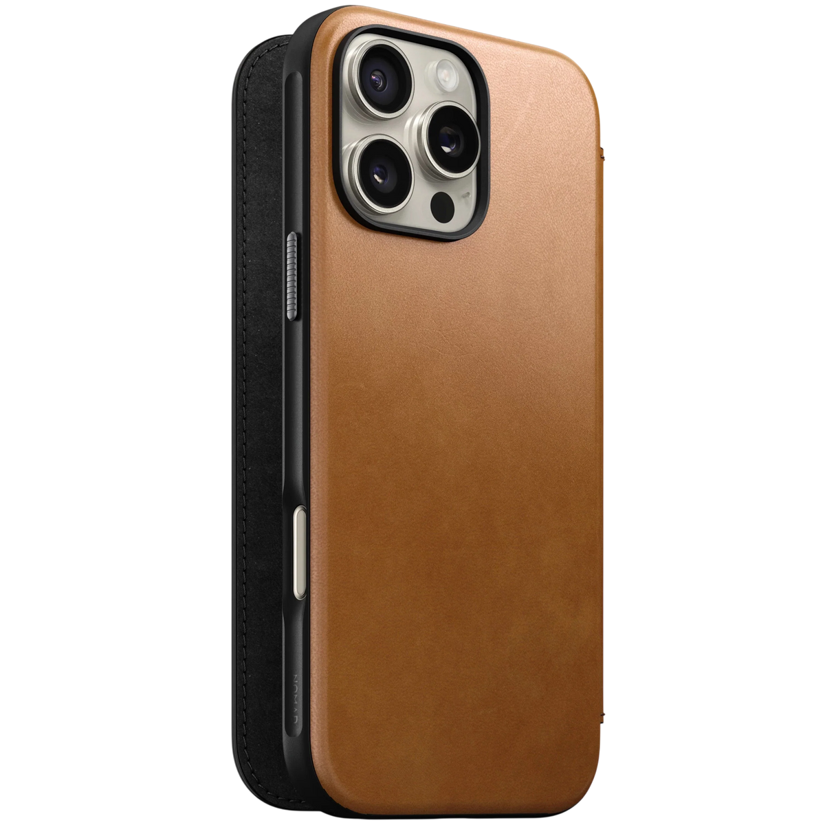 Nomad Modern Leather Folio Case for iPhone 16 Pro Max - English Tan