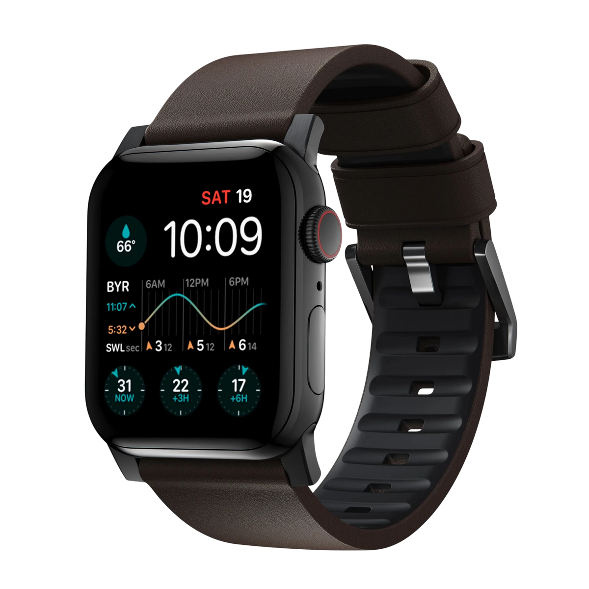 Nomad Active Band Pro Leather Band for Apple Watch 49mm / 46mm / 45mm - Rustic Brown