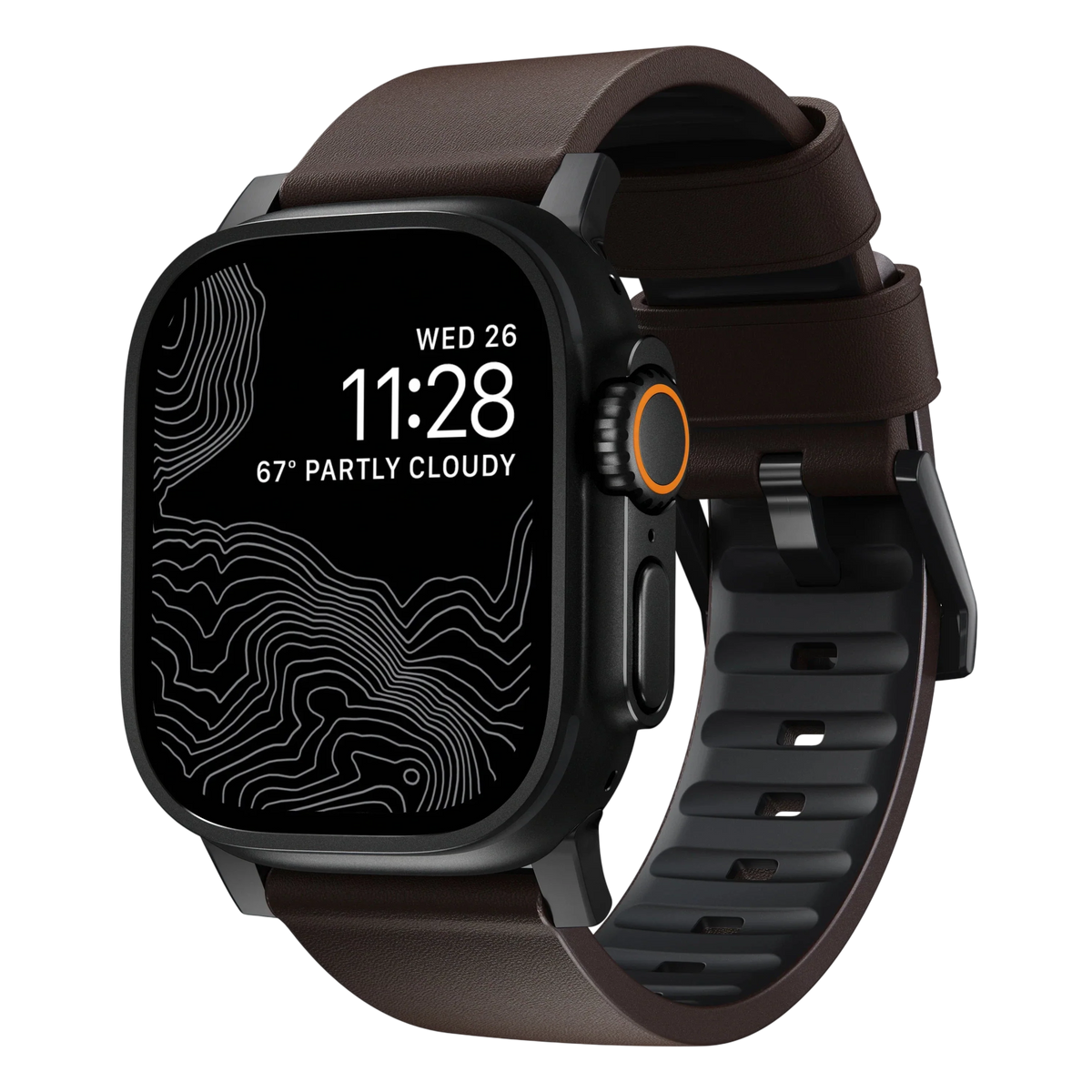 Nomad Active Band Pro Leather Band for Apple Watch 49mm / 46mm / 45mm - Rustic Brown