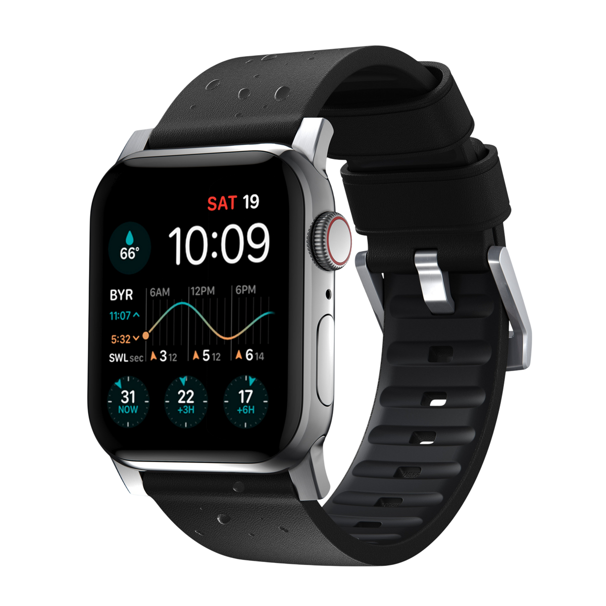 Nomad Active Band Pro Leather Band for Apple Watch 49mm / 46mm / 45mm - Black