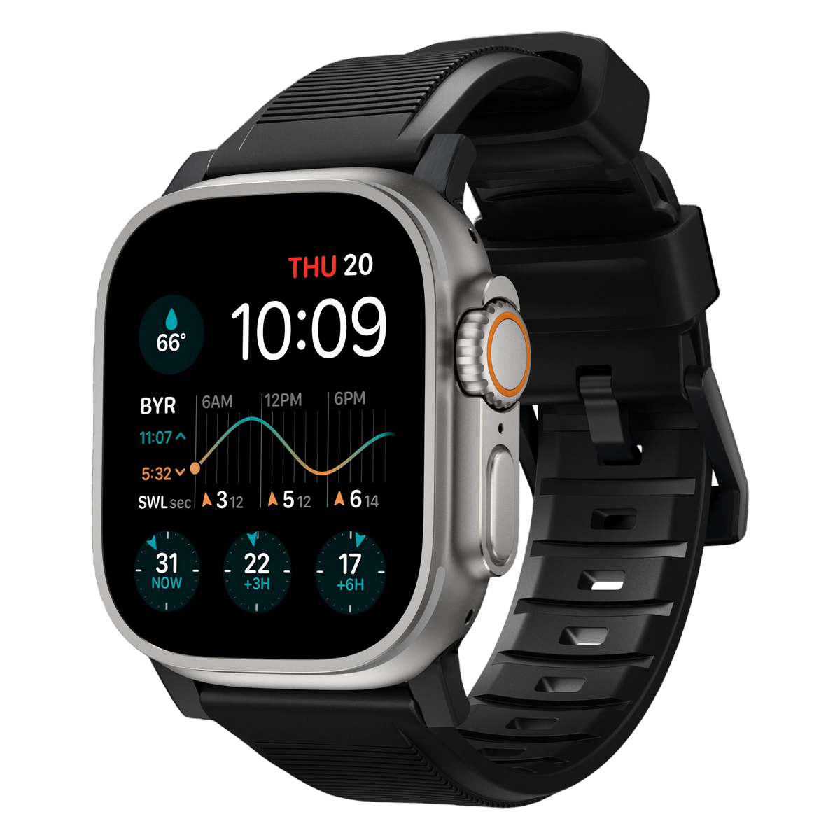 Nomad Rugged Band for Apple Watch Ultra 49mm - Black