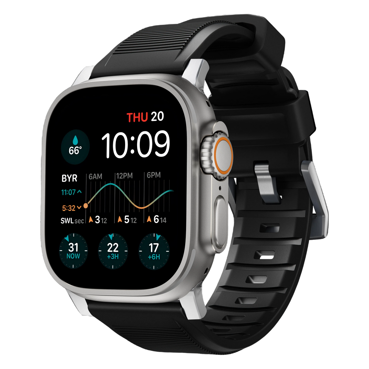 Nomad Rugged Band for Apple Watch Ultra 49mm - Black