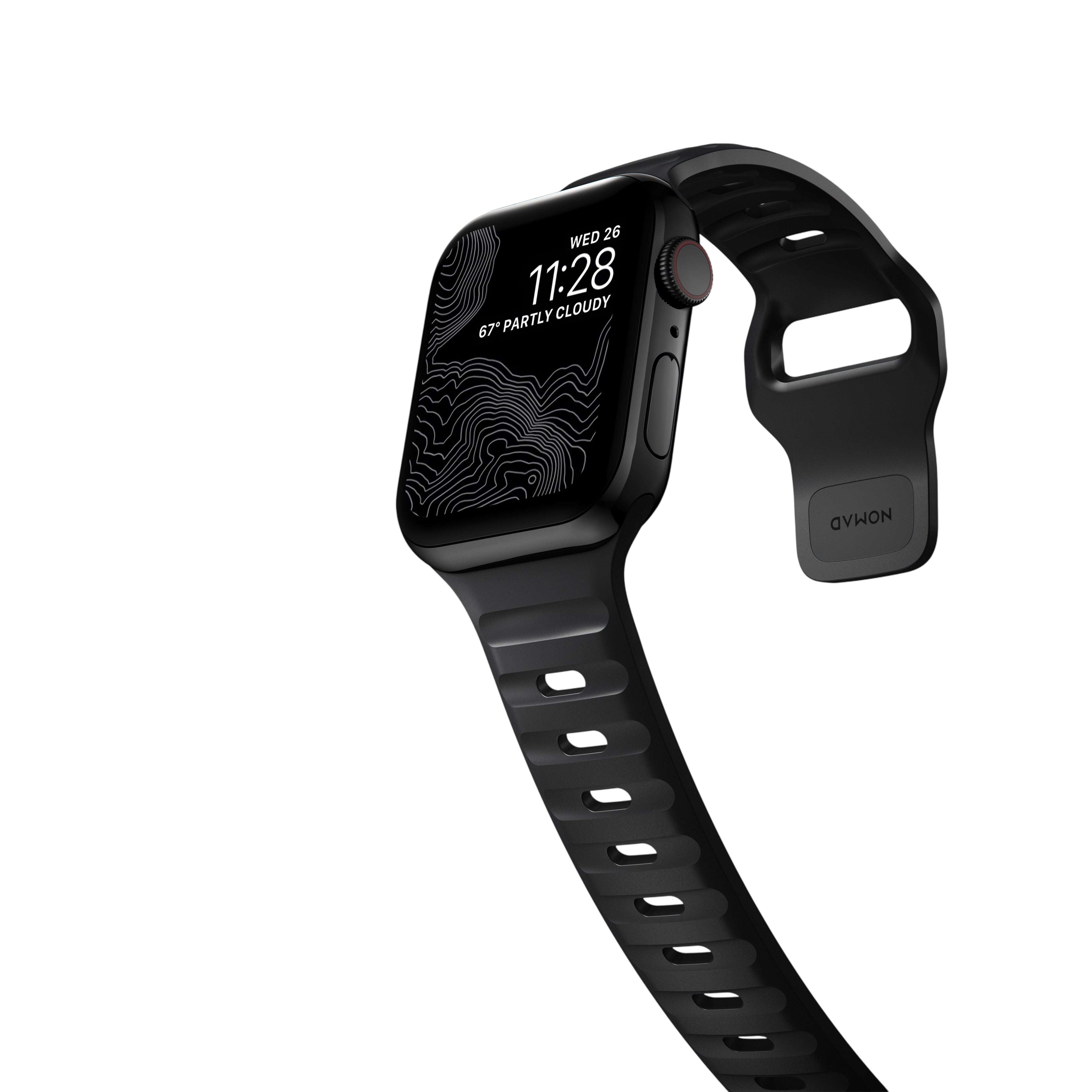 Nomad Waterproof Sport Band for Apple Watch 42mm / 41mm / 40mm - Black #color_black