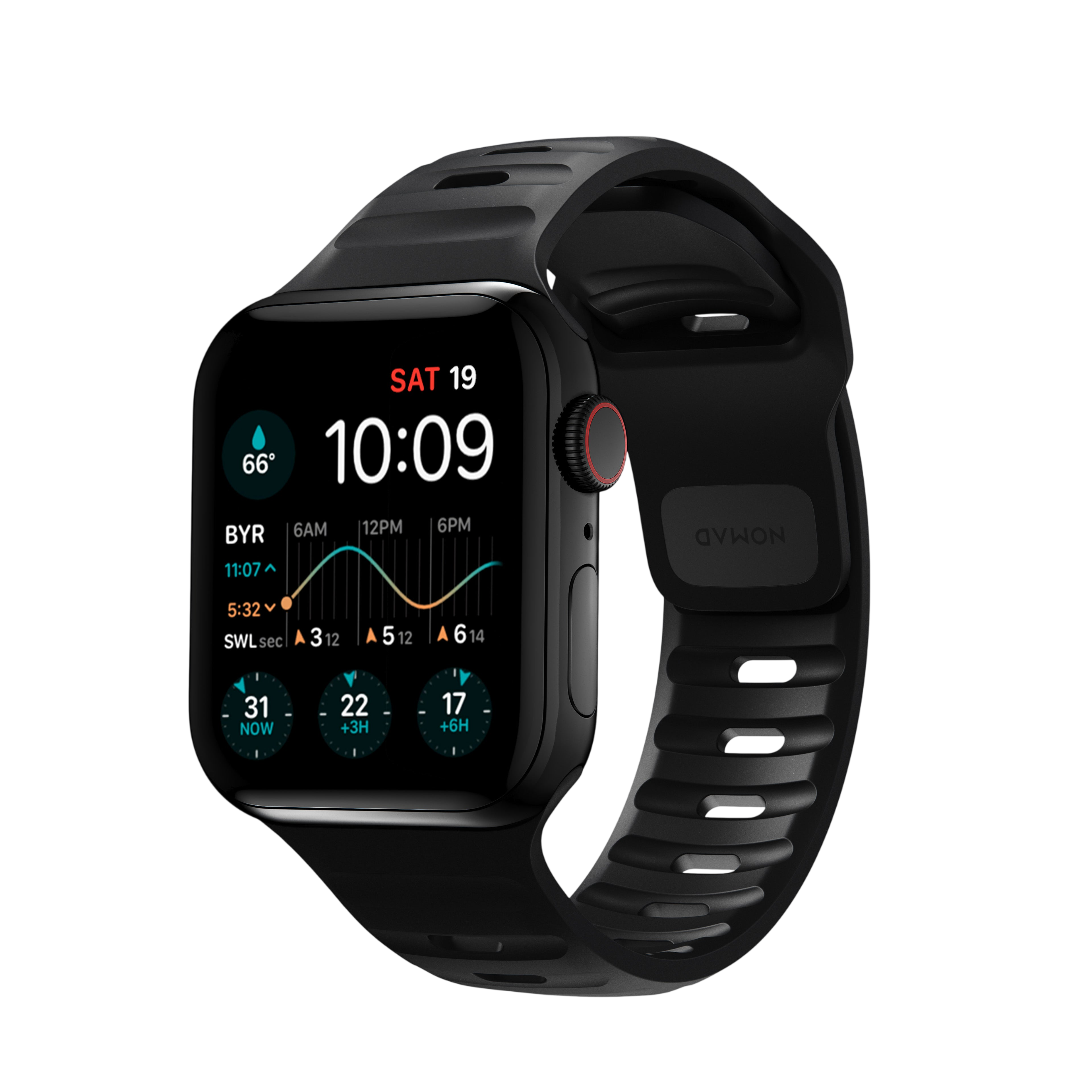 Nomad Waterproof Sport Band for Apple Watch 42mm / 41mm / 40mm - Black #color_black