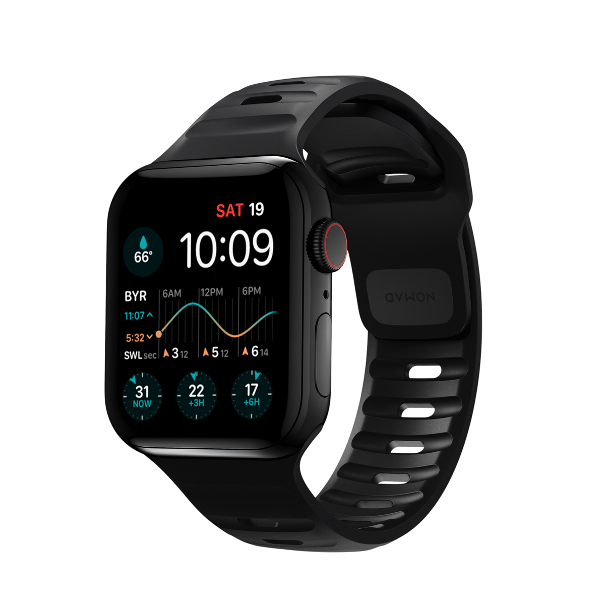 Nomad Waterproof Sport Band for Apple Watch 42mm / 41mm / 40mm - Black #color_black