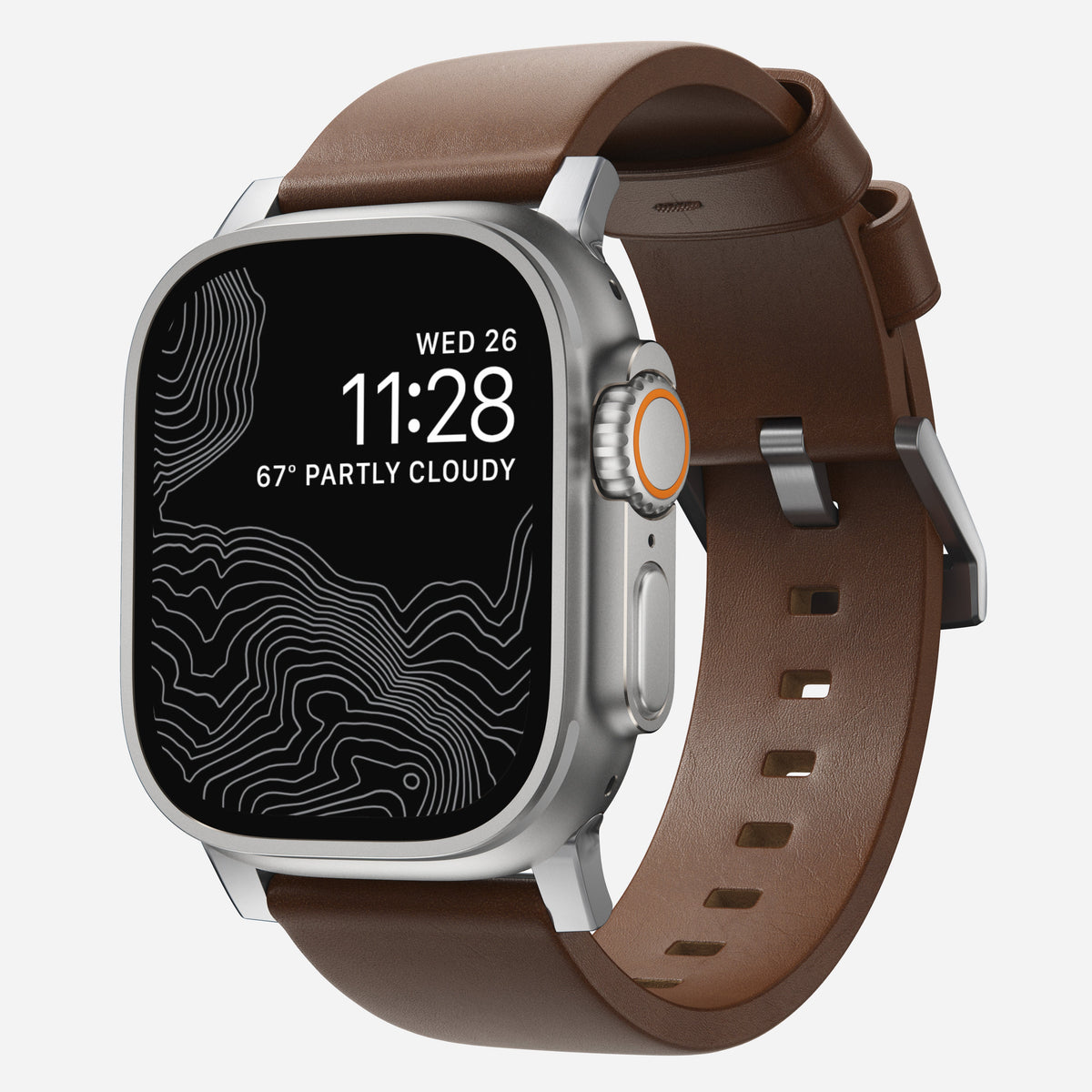 Nomad Modern Leather Band for Apple Watch Ultra 3 / 2 / 1 - 49mm - Brown #color_brown