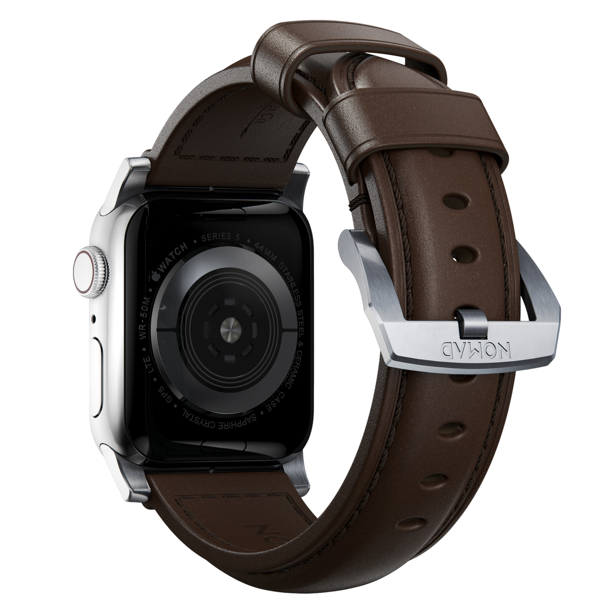 Nomad Traditional Leather Band for Apple Watch 49mm / 46mm / 45mm - Silver Hardware #hardware_silver-hardware