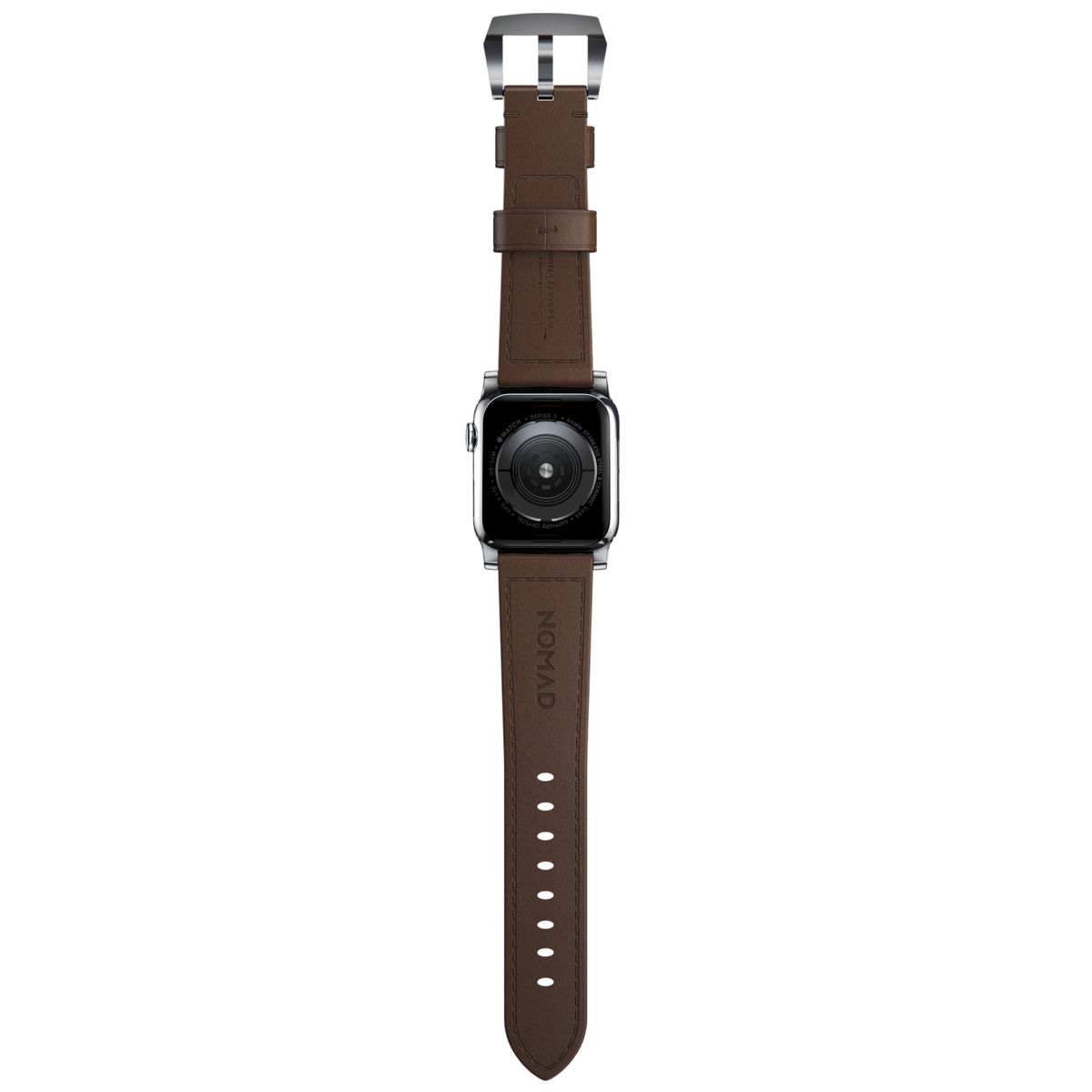 Nomad Traditional Leather Band for Apple Watch 49mm / 46mm / 45mm - Silver Hardware #hardware_silver-hardware